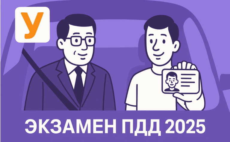 Экзамен ПДД 2025 в Автошколе Педалька — ученик с экзаменатором демонстрирует водительское удостоверение